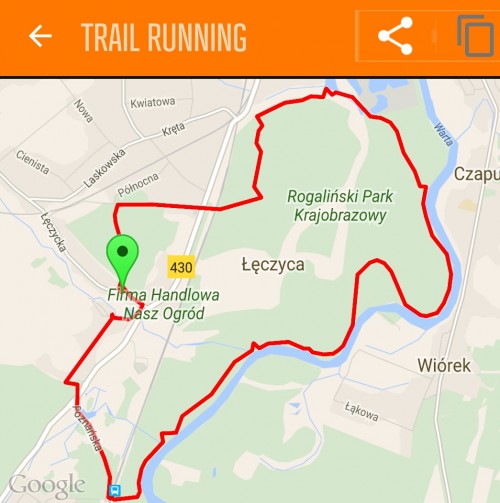pętla 12 km Wiórek Łęczyca Luboń Puszczykowo